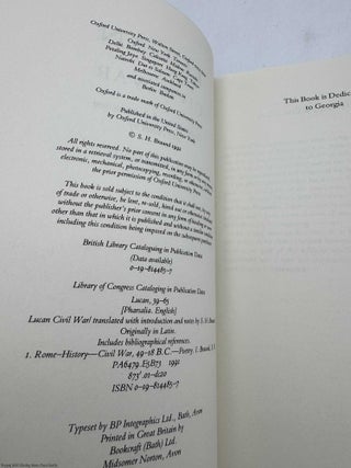 Lucan Civil War (Signed by author)