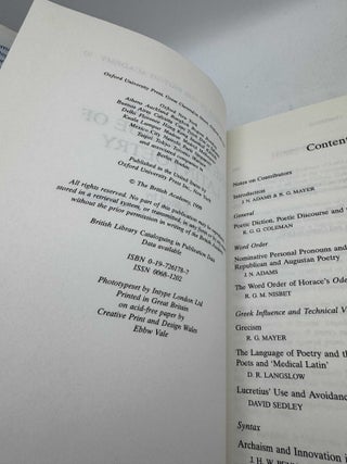Aspects of the Language of Latin Poetry