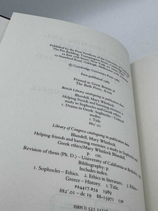 Helping Friends and Harming Enemies: A Study in Sophocles and Greek Ethics