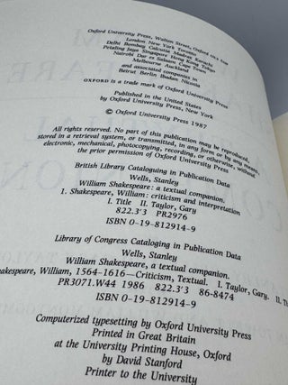 William Shakespeare: A Textual Companion