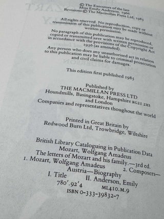 The Letters of Mozart and his Family