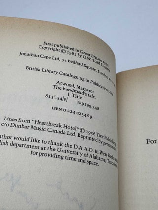 The Handmaid's Tale (Signed 1st print)
