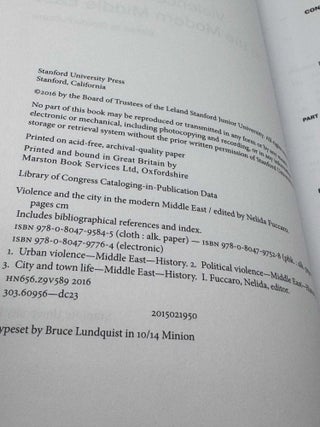 Violence and the City in the Modern Middle East