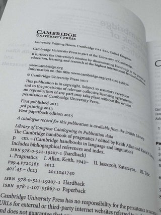 The Cambridge Handbook of Pragmatics