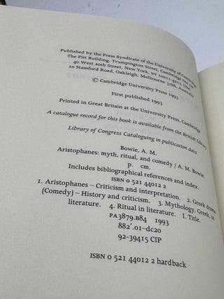 Aristophanes: Myth, ritual and comedy