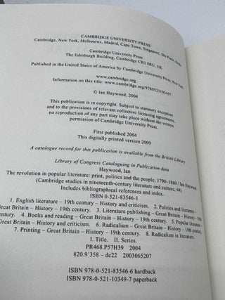 The Revolution in Popular Literature: Print, Politics and the People, 1790&acirc;&euro;&ldquo;1860