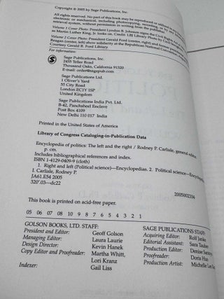 Encyclopedia of Politics Vol 1 The Left (The Left and The Right)