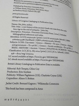 Polis: A New History of the Ancient Greek City-State from the Early Iron Age to the End of Antiquity